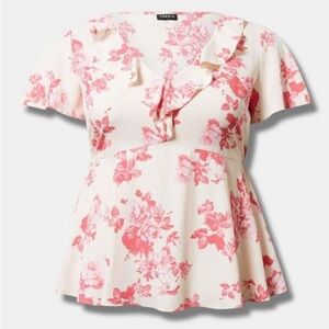 Torrid Georgette Ruffle Detail Top